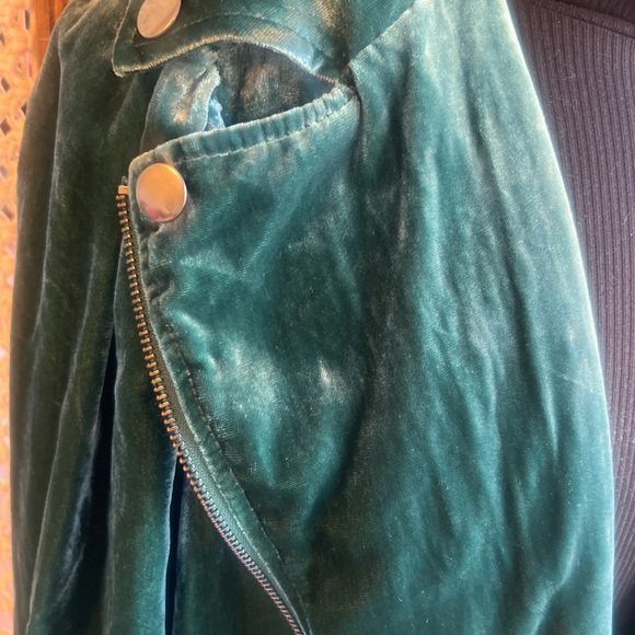 Torrid Teal Velvet Women's Moto Jacket NWT - Picture 2 of 10